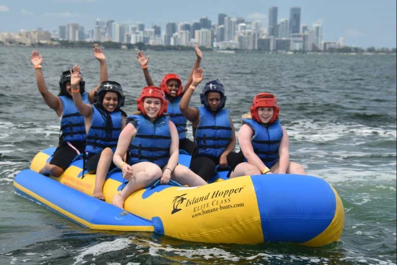Durante il tour in banana boat a Miami